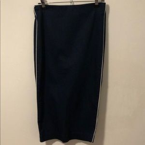 Pencil skirt, dark blue stretchy denim